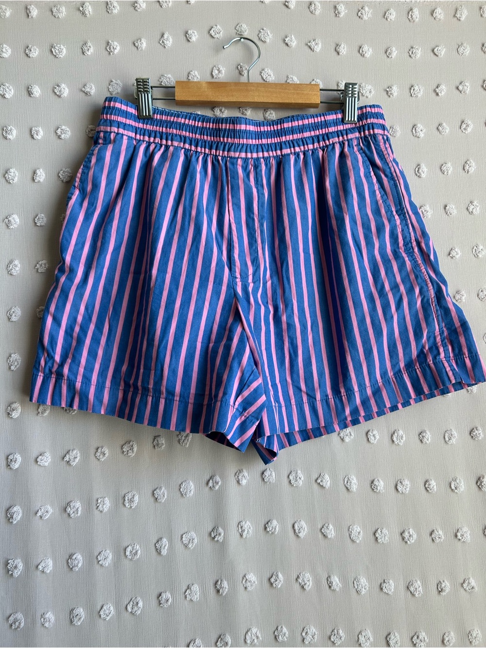 Gap Cotton Poplin Boxer Short Striped Sz S Blue Pink